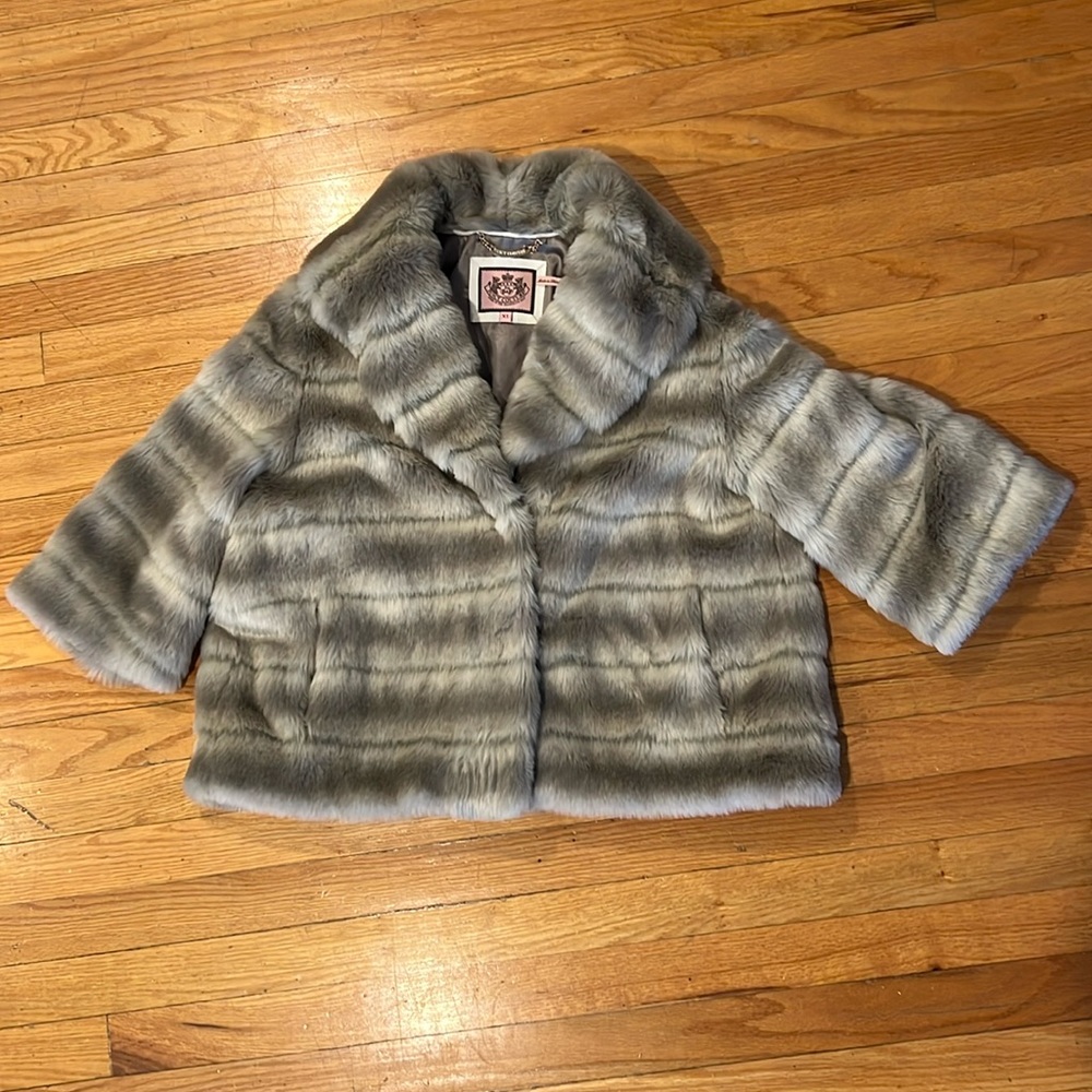 Juicy Couture vintage faux fur crop jacket XL